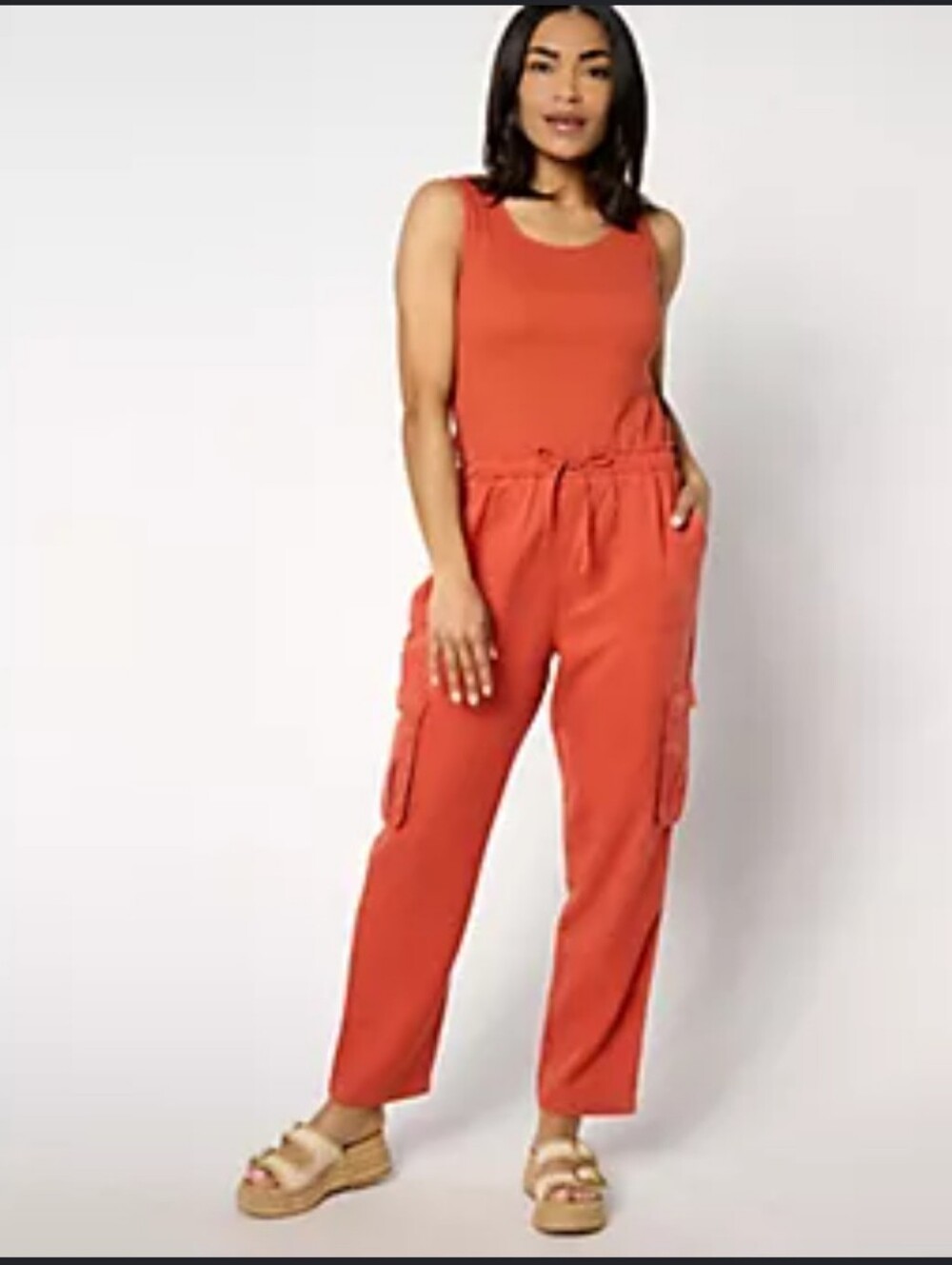 Any Body NWOT Women’s Plus Size 1XP: Rust Orange Sleeveless Jumpsuit